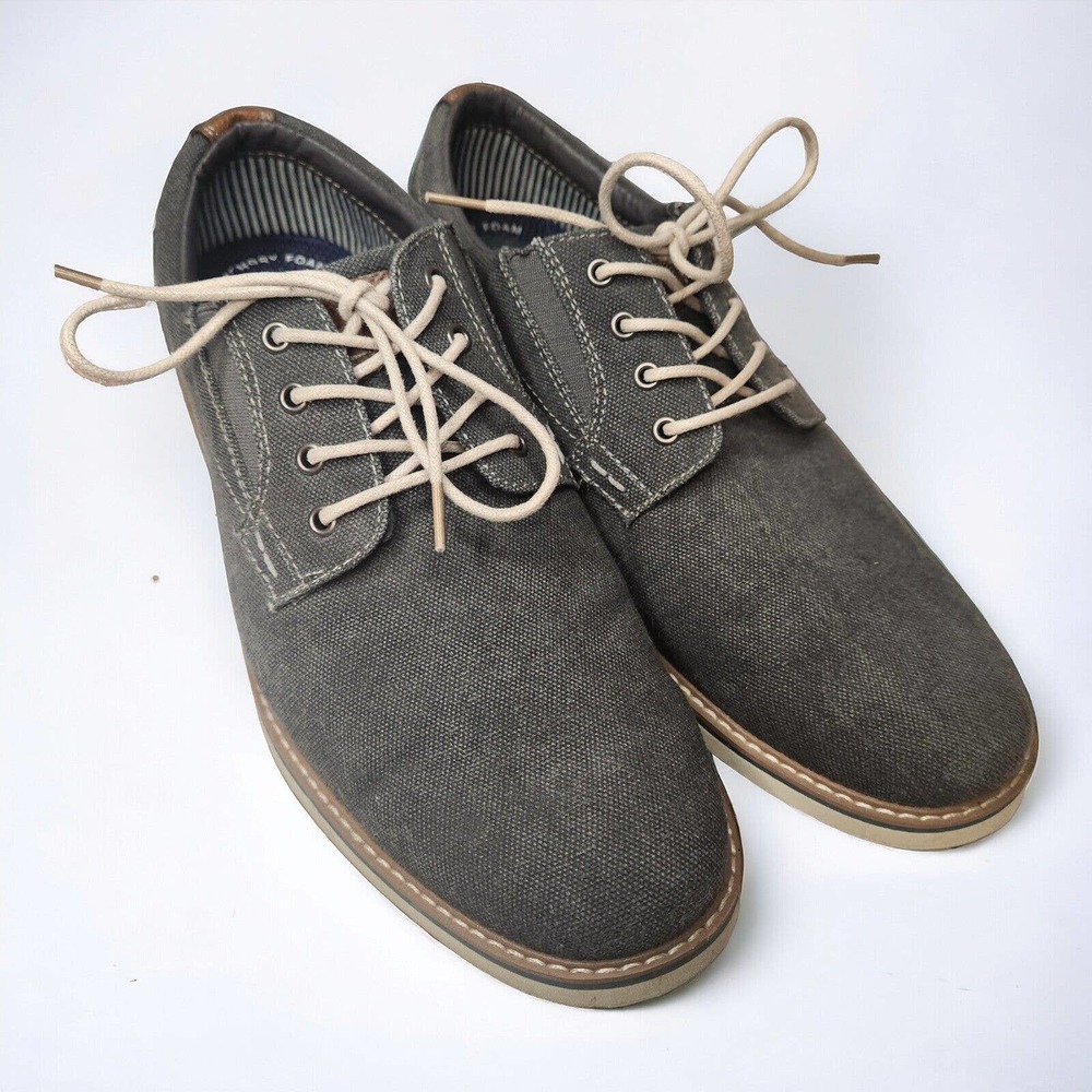 Nunn Bush Shoes Men's 11M Gray Plain Toe Oxford Canvas Barclays 84856-025